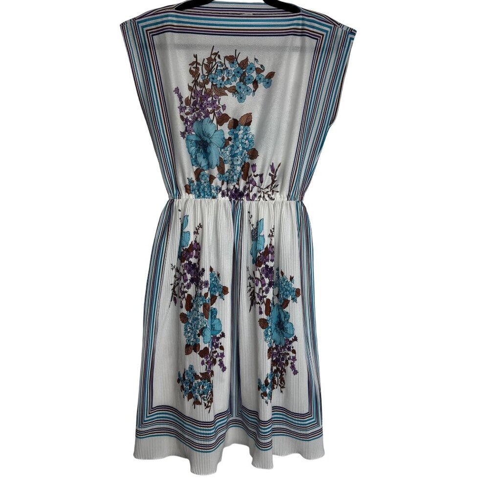 VTG 90s SzS Melissa Petites Floral Accordion Pleated Elastic Waist Dress Cottage